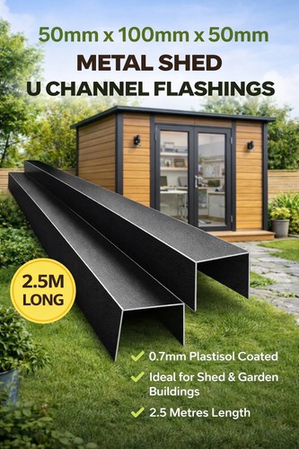 Shed channel flashing - u,