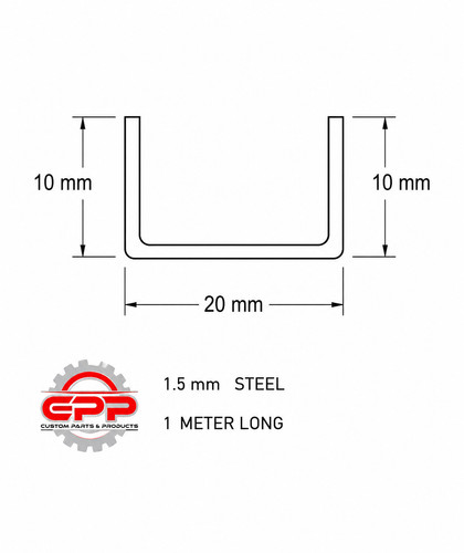 Channel section 10mm 20mm - u,